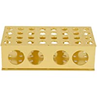 Los mejores  - Estante de tubos de ensayo - Soporte de soporte de estante de tubos de ensayo de aluminio dorado 8 x 12-3 x 18 x 30 mm…